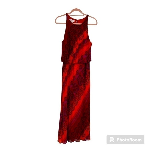 Maggy London Sleeveless Maxi Dress Paisley/Floral size 14 - Picture 2 of 9